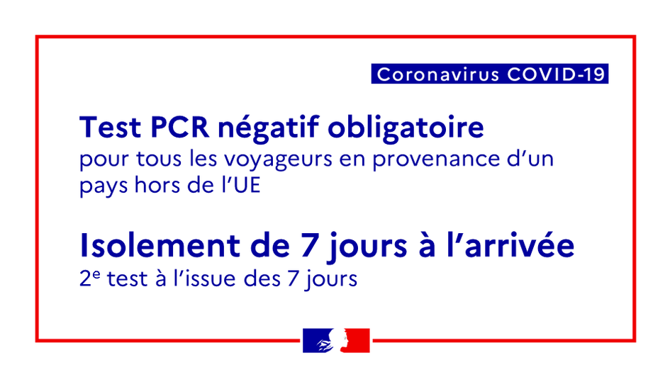 COVID-19 : obligation de test PCR pour voyager vers la France à partir (...) - Consulat Général ...